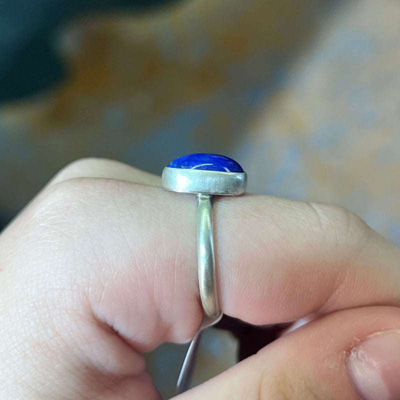 Simple Oval Lapis Genuine Ring1