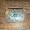 Single Stone Stamped Sterling Silver Belt Buckle