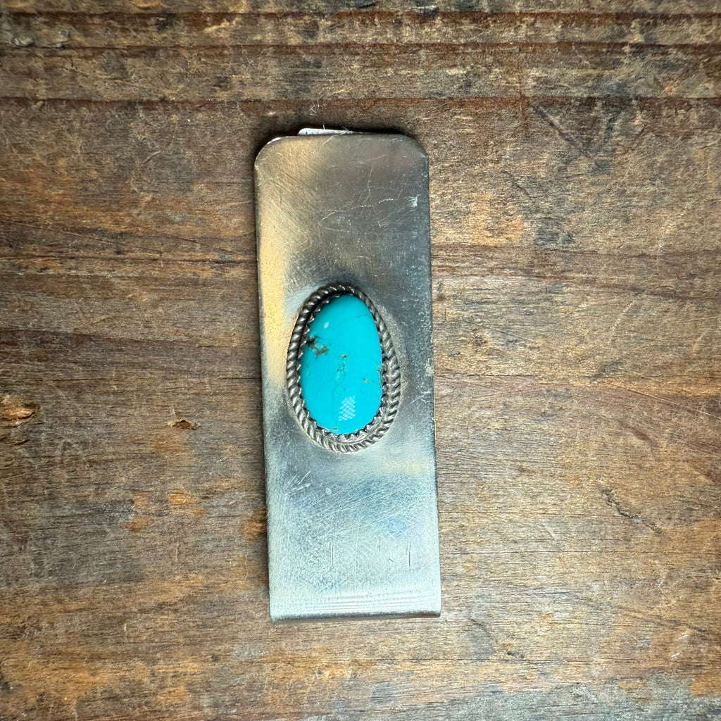 Single Turquoise Stone Money Clip