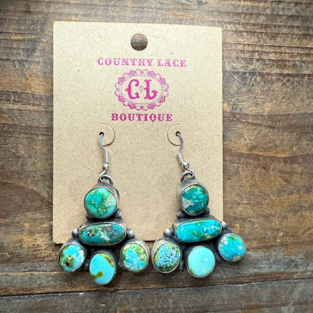 Sonoran Gold 5 Stone Cluster Genuine Earring with French Hook