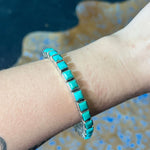 Square Green Turquoise Kingman Bangle Genuine Bracelet1