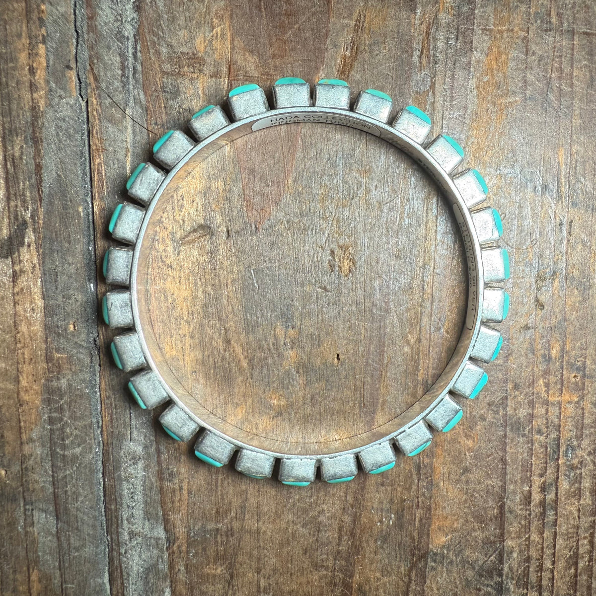 Square Green Turquoise Kingman Bangle Genuine Bracelet5