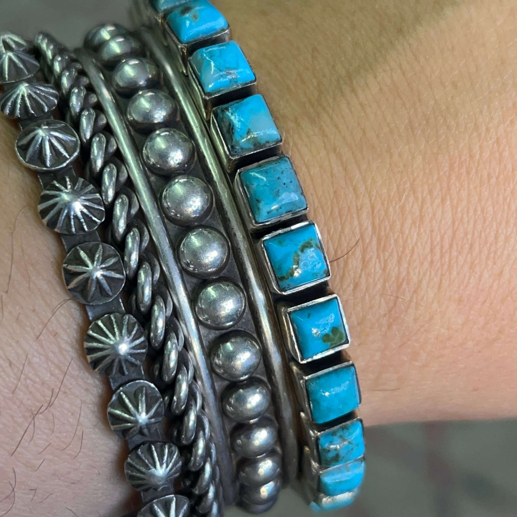 Square Turquoise Kingman Bangle Genuine Bracelet1
