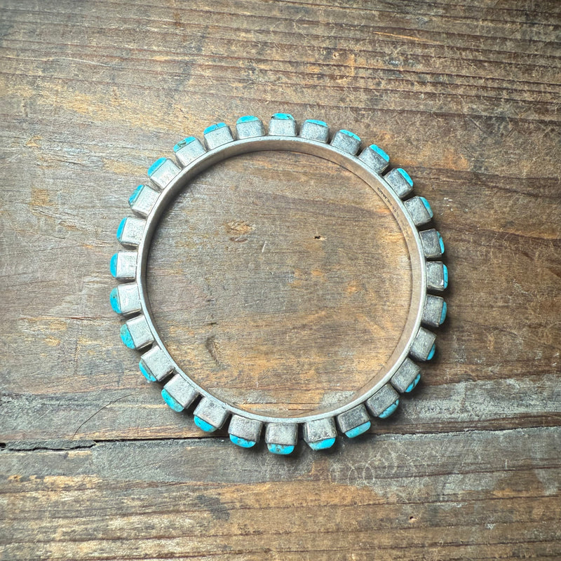 Square Turquoise Kingman Bangle Genuine Bracelet5