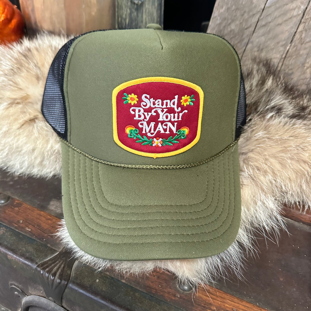 Stand By Your Man Olive & Black Custom Trucker Hat