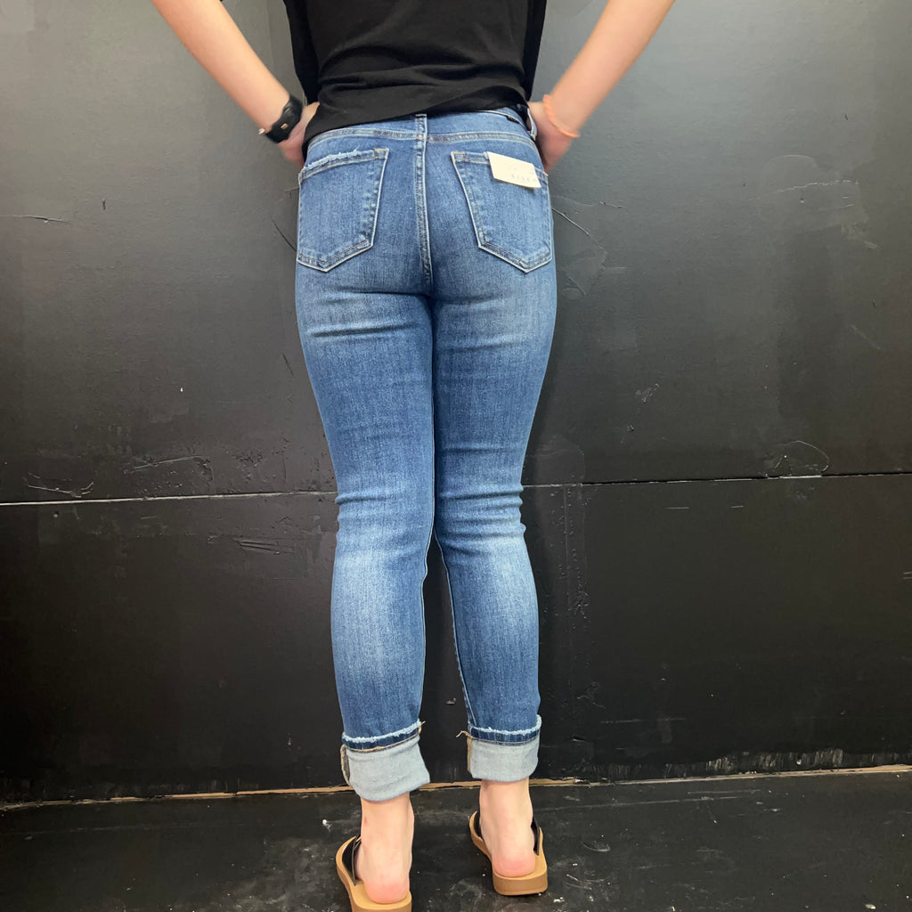 Stonewash High Rise Skinny Risen Jeans1
