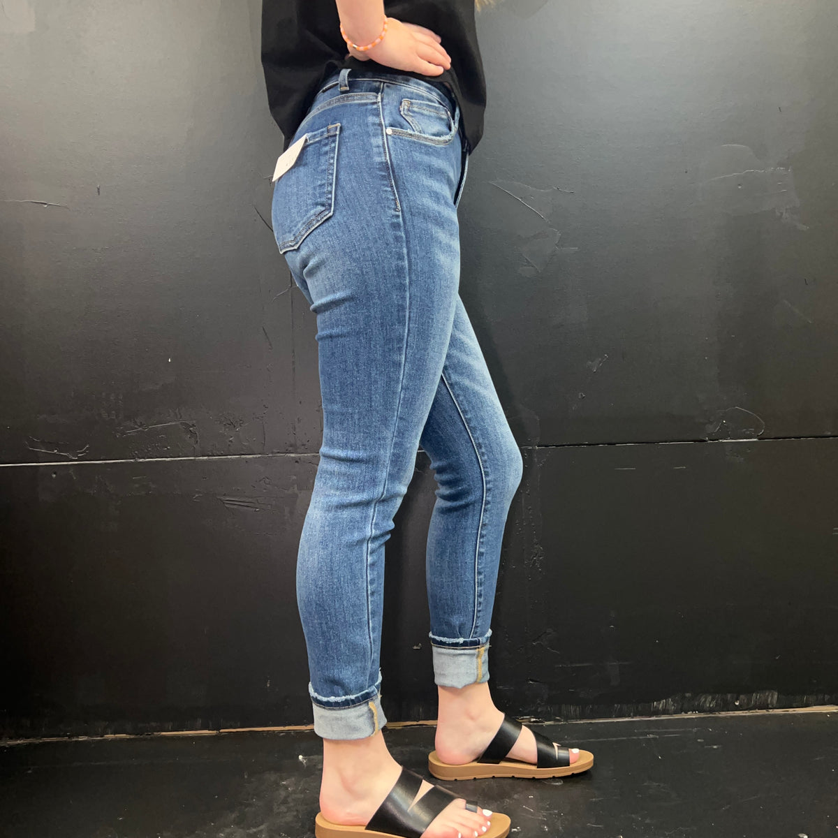 Stonewash High Rise Skinny Risen Jeans2