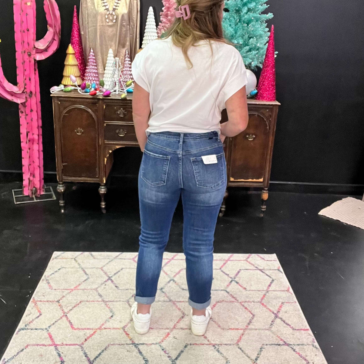 Stonewash High Rise Skinny Risen Jeans88