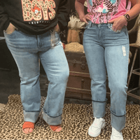 Stonewash Straight Long Risen Jeans4