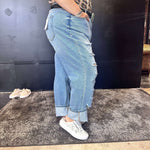 Super Distressed Cello Lightwash Boyfriend Leg Plus Size Jean9