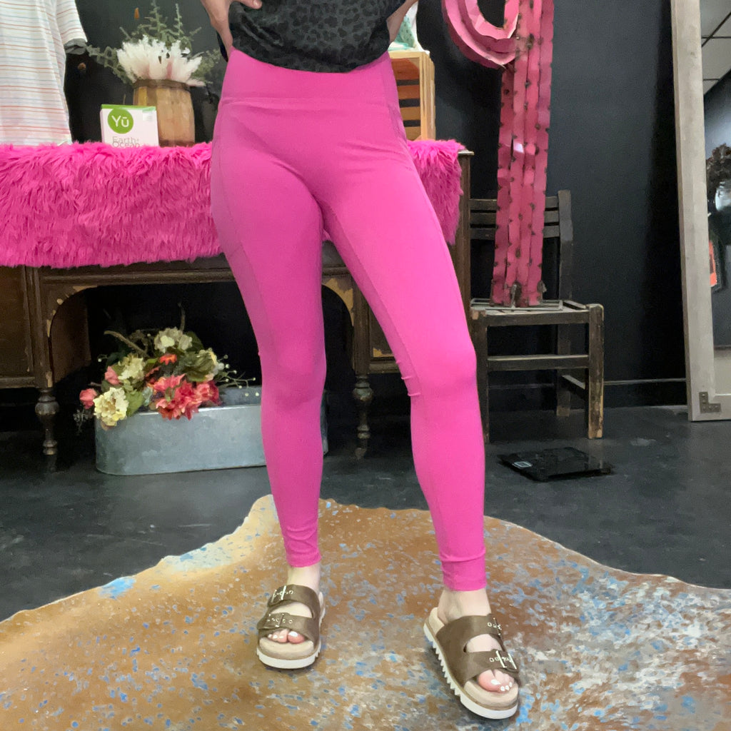 Super Soft Hot Pink Mono B Leggings w/Pockets