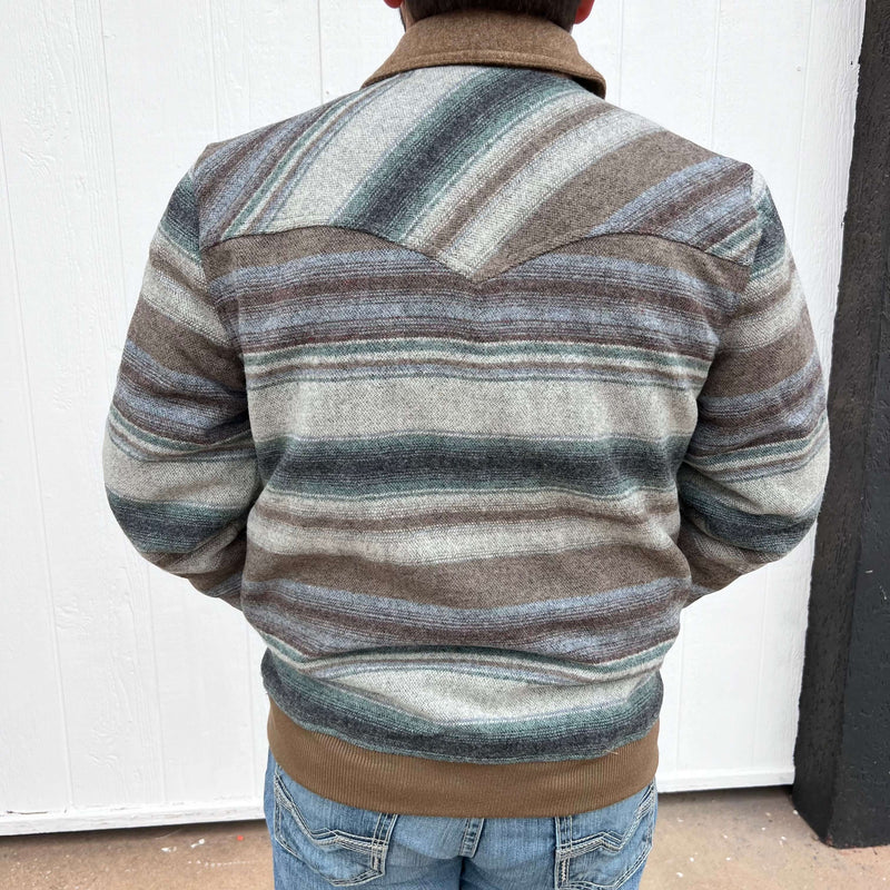 Taupe Powder River Serape Stripe Wool Bomber1
