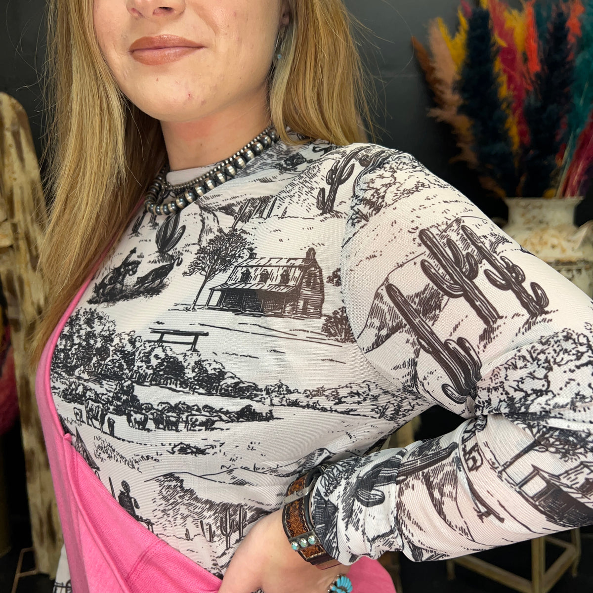 The Old Days Mesh Long sleeve Top