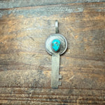 Thunder Mountain Turquoise Key Genuine Necklace Pendant