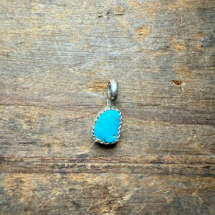Tiny Turquoise Genuine Necklace Pendant