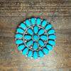 Turquoise Cluster Hat Genuine Pin/Broach or Necklace Pendant