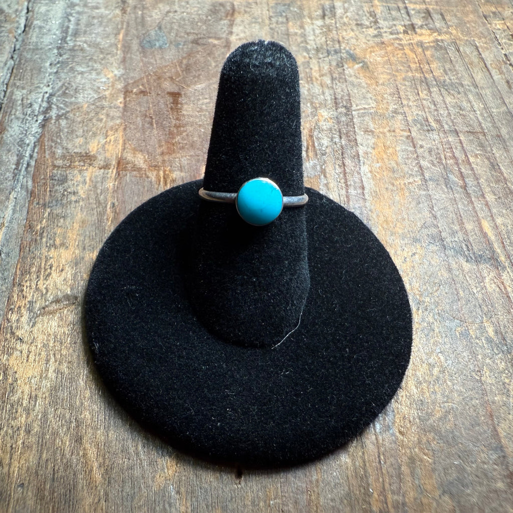 Turquoise Dainty Single Stone Genuine Ring