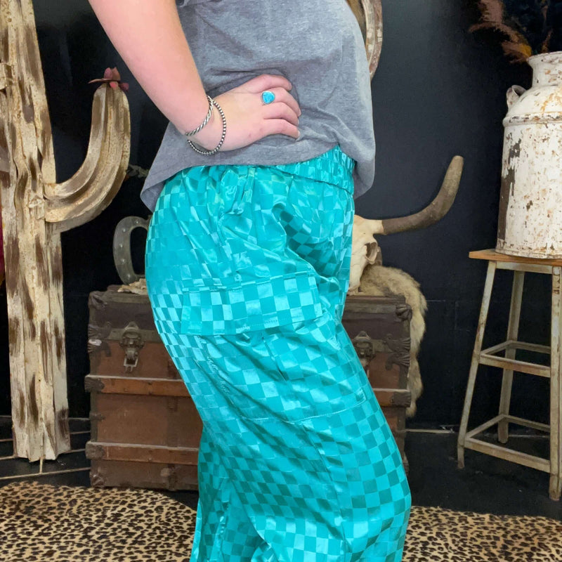 Turquoise Motor Sport Cargo Pant Joggers4