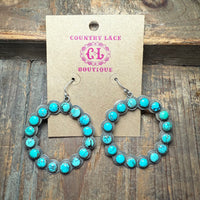 Turquoise Round 16 Stones Amazing Genuine Earring