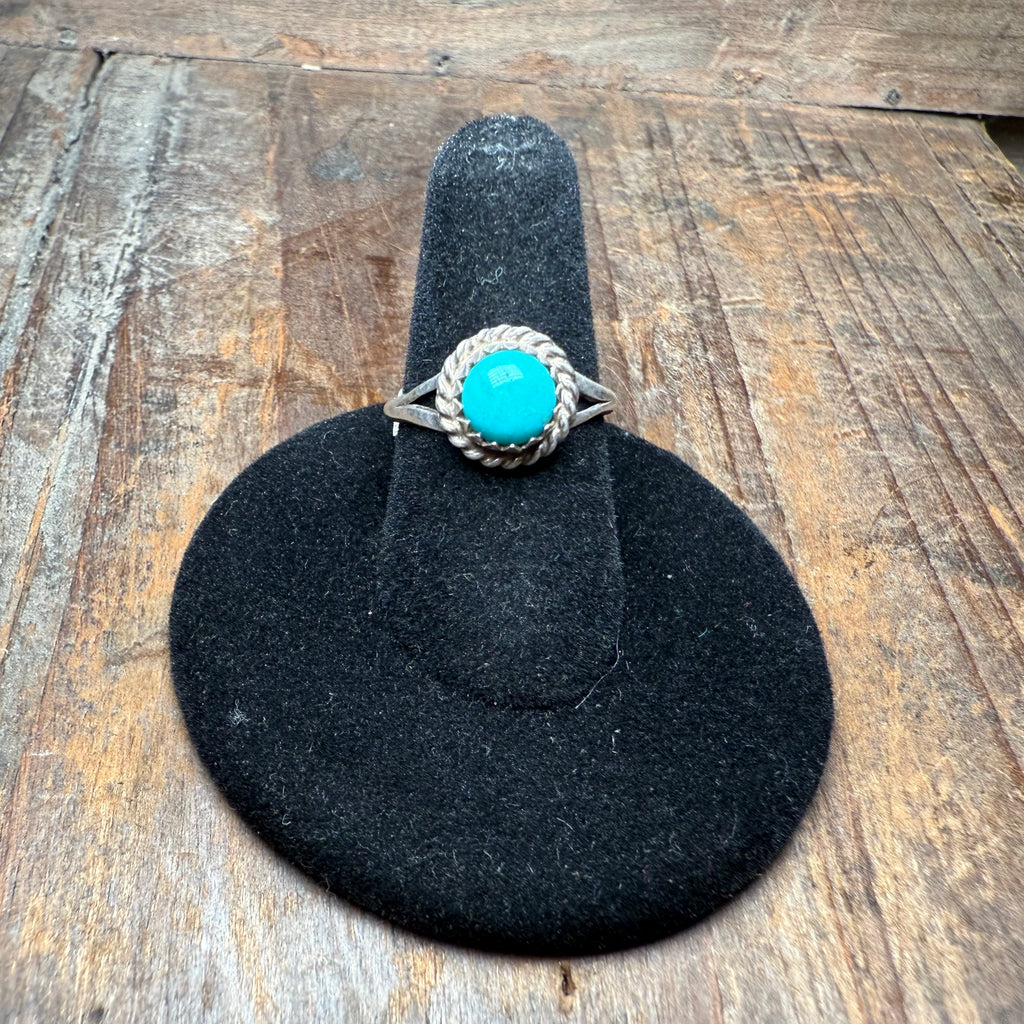 Turquoise Round Genuine Ring