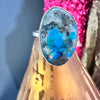 Turquoise fun shaped Genuine Ring size 5.51