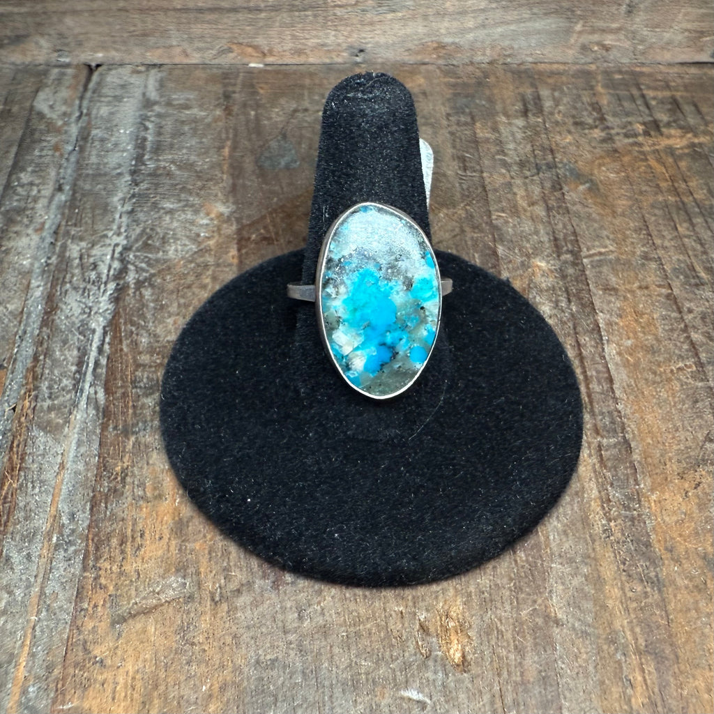 Turquoise fun shaped Genuine Ring size 5.5