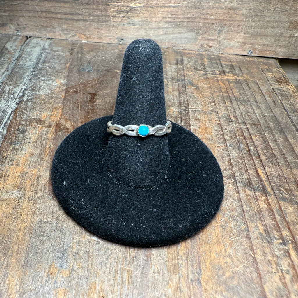 Twisted Blue Turquoise Native Made Genuine Ring