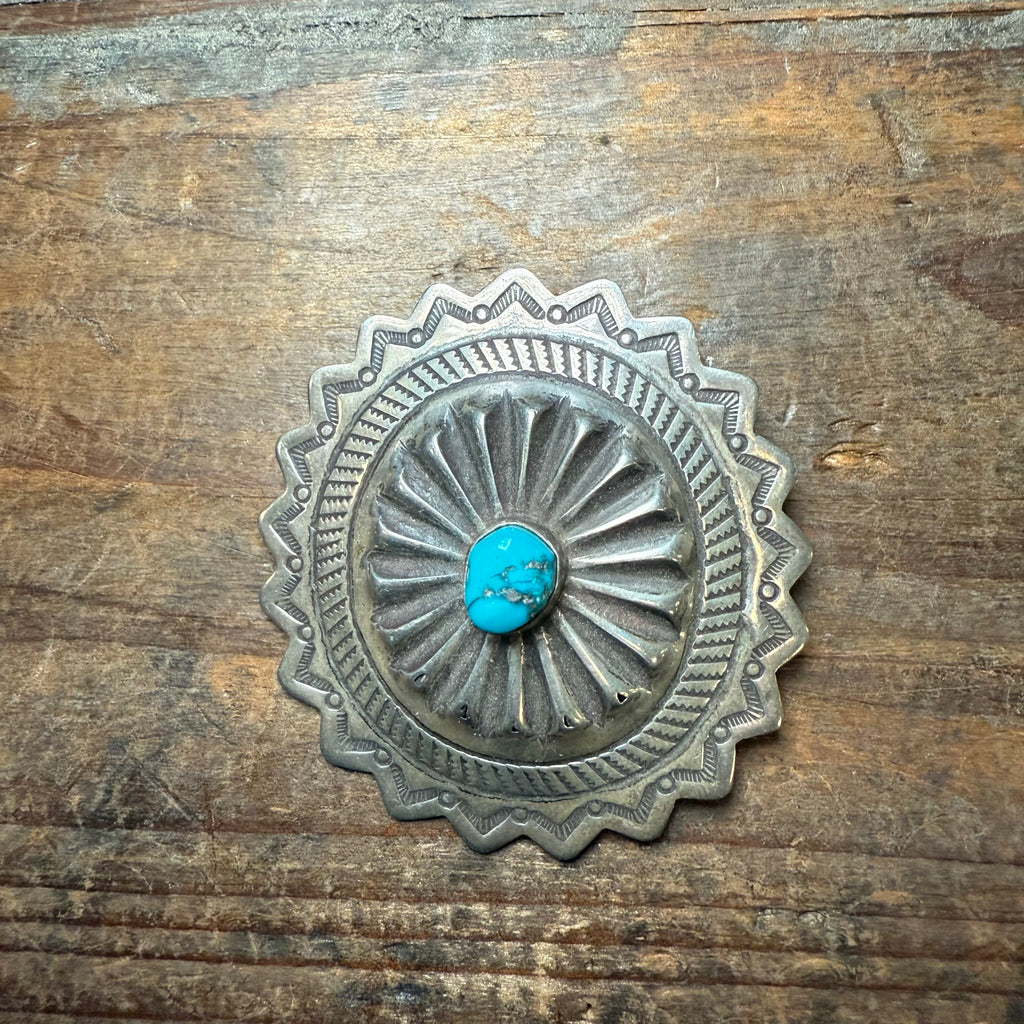 Vintage Turquoise Concho Hat Genuine Pin