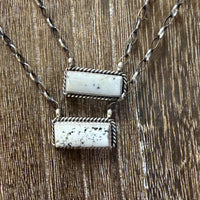 White Buffalo Bar Sterling Silver Genuine Necklace