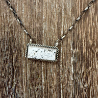 White Buffalo Bar Sterling Silver Genuine Necklacea