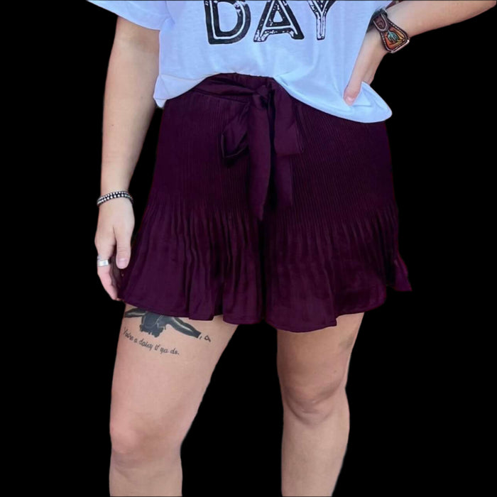 Wine Dressy Silky Shorts