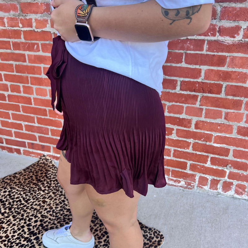 Wine Dressy Silky Shorts2