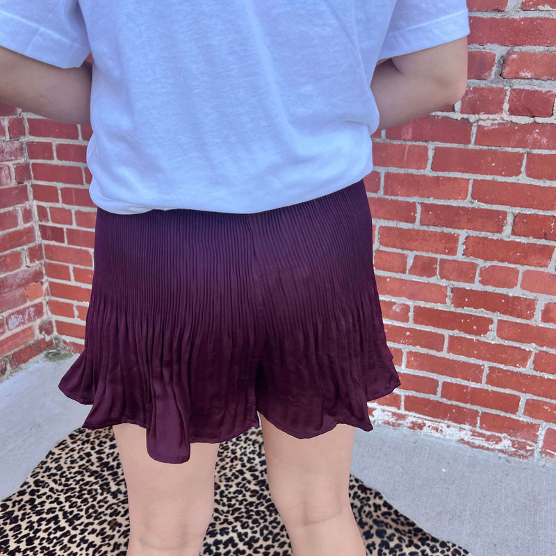 Wine Dressy Silky Shorts3