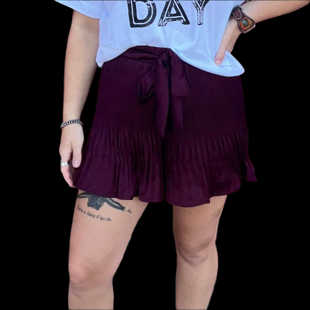 Wine Dressy Silky Shorts