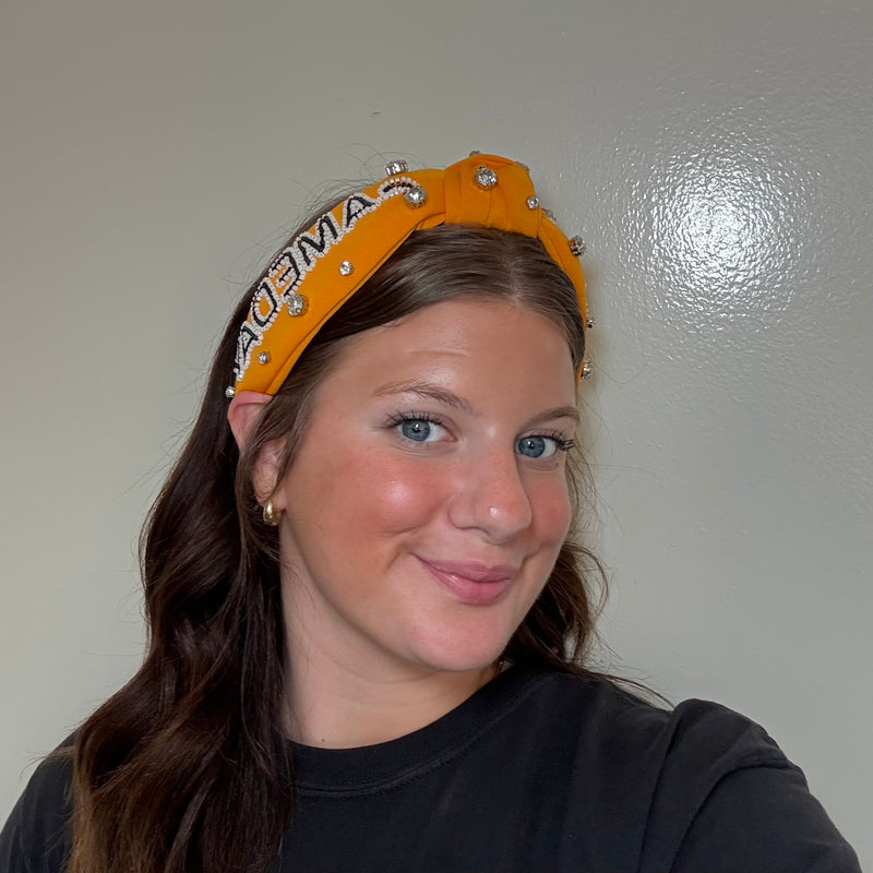 Yellow Black & White Gameday Headband1