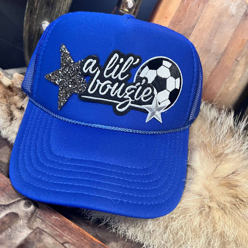 A Lil' Bougie Soccer Blue Custom Trucker Hat - Country Lace Boutique