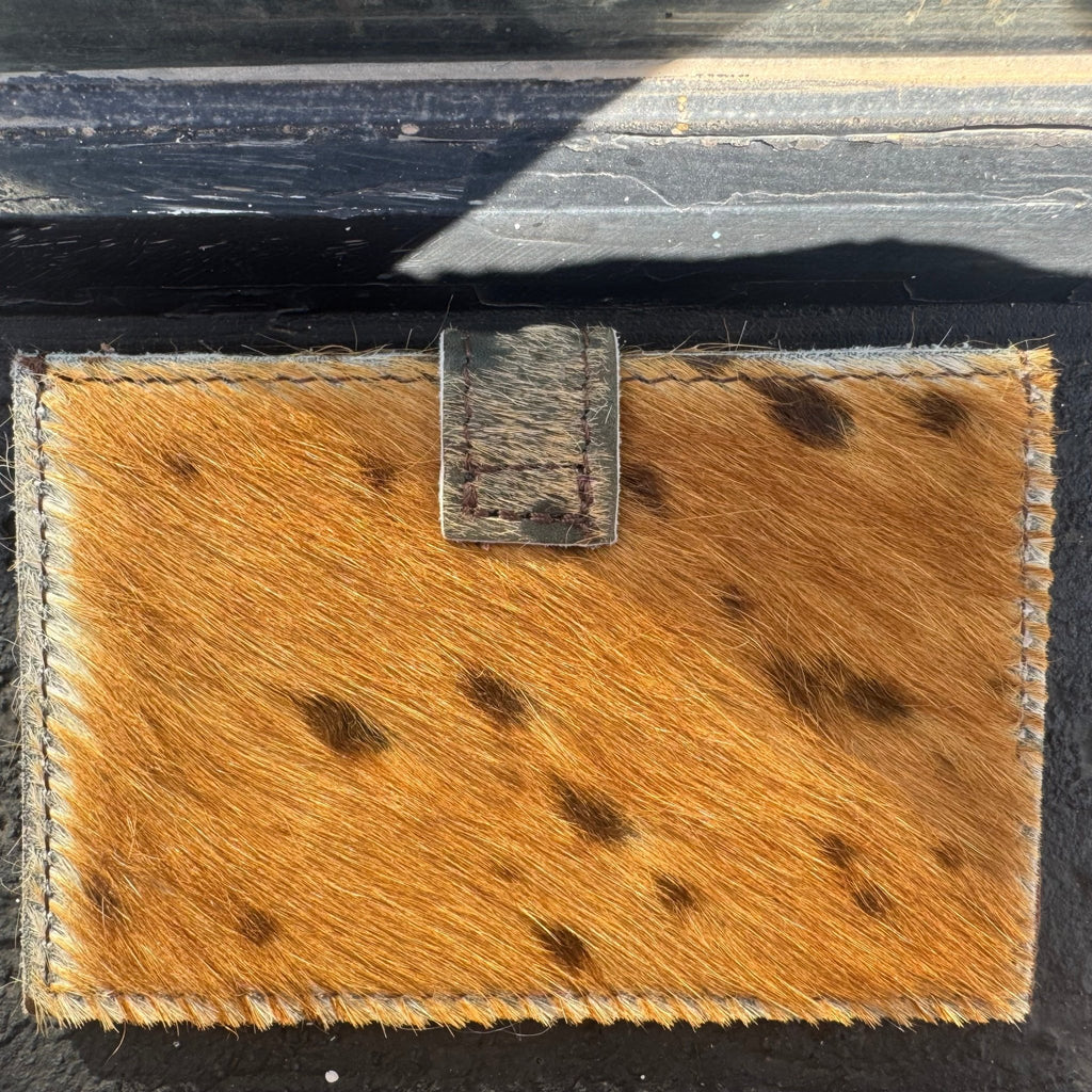 Acid Wash Hide Multicard Holder with button snap - Country Lace Boutique