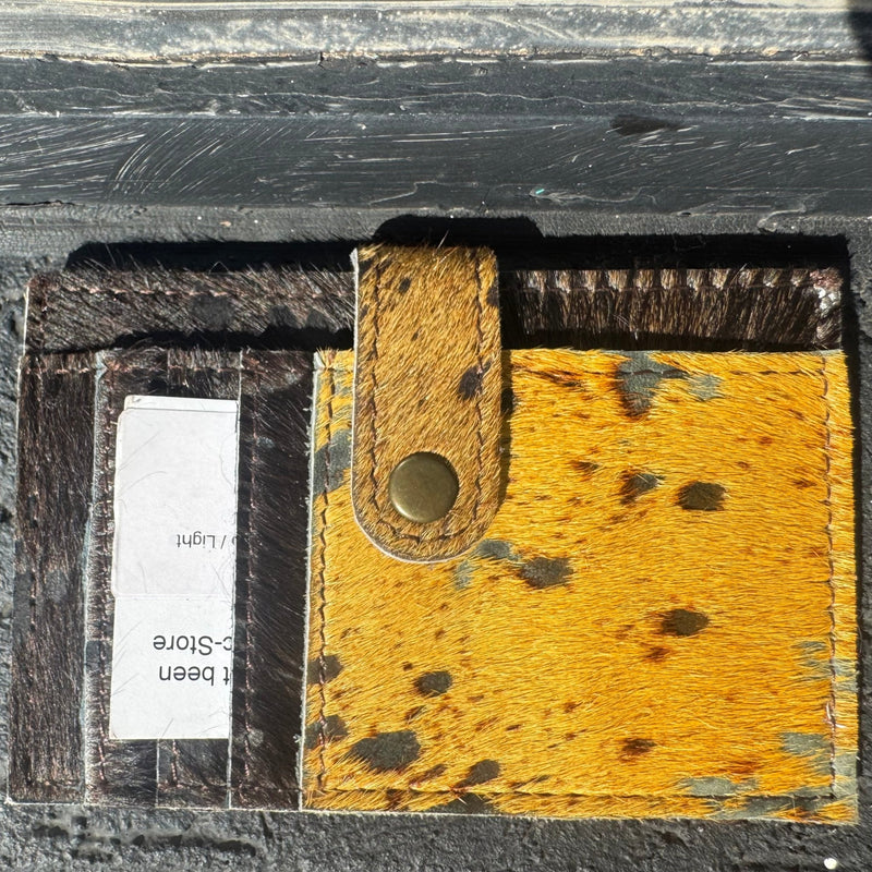 Acid Wash Hide Multicard Holder with button snap - Country Lace Boutique