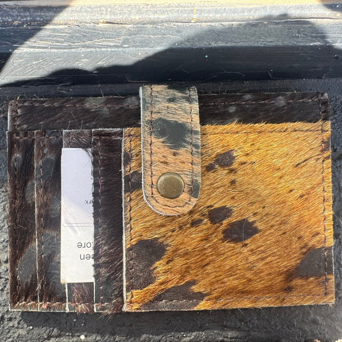 Acid Wash Hide Multicard Holder with button snap - Country Lace Boutique