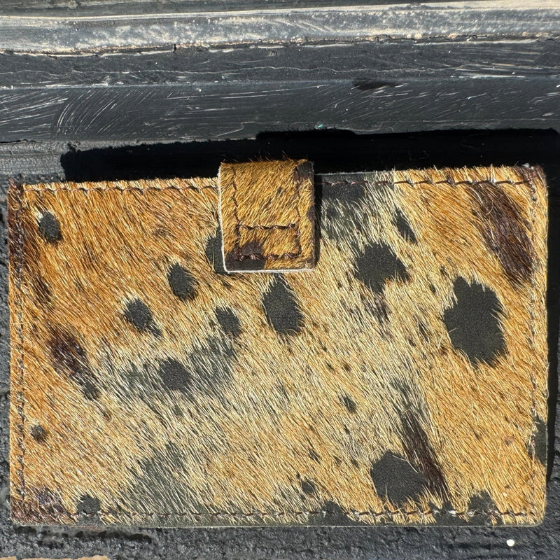 Acid Wash Hide Multicard Holder with button snap - Country Lace Boutique