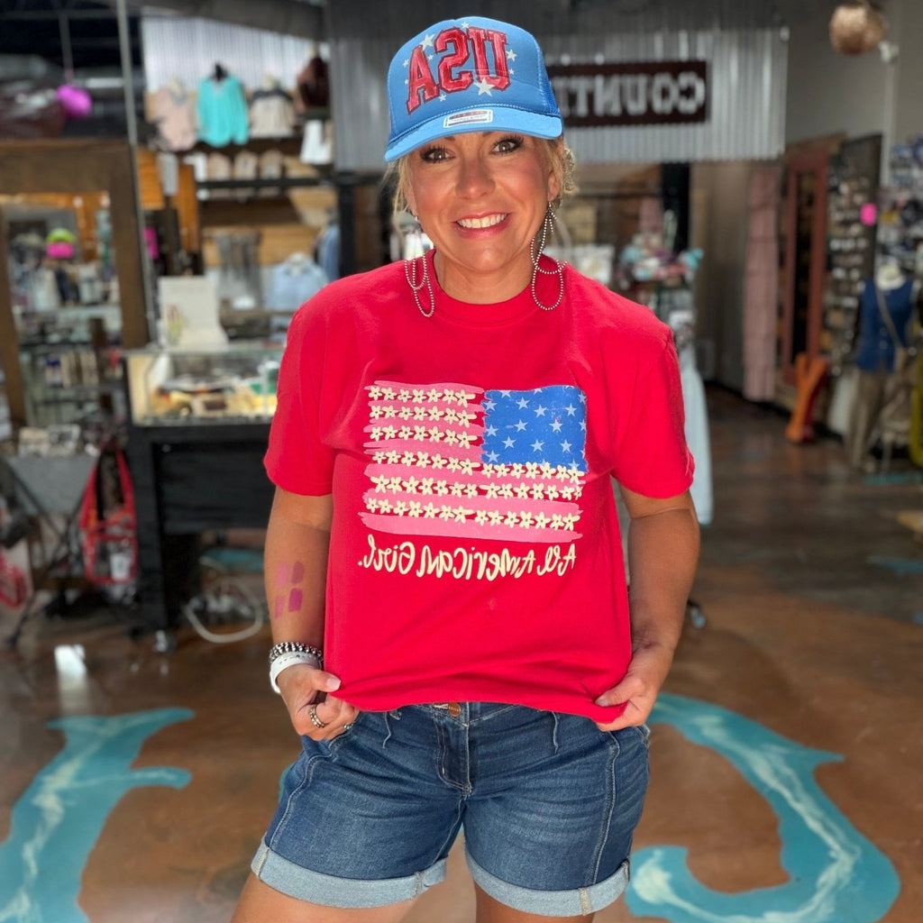 USA Blue Trucker Hat - Country Lace Boutique