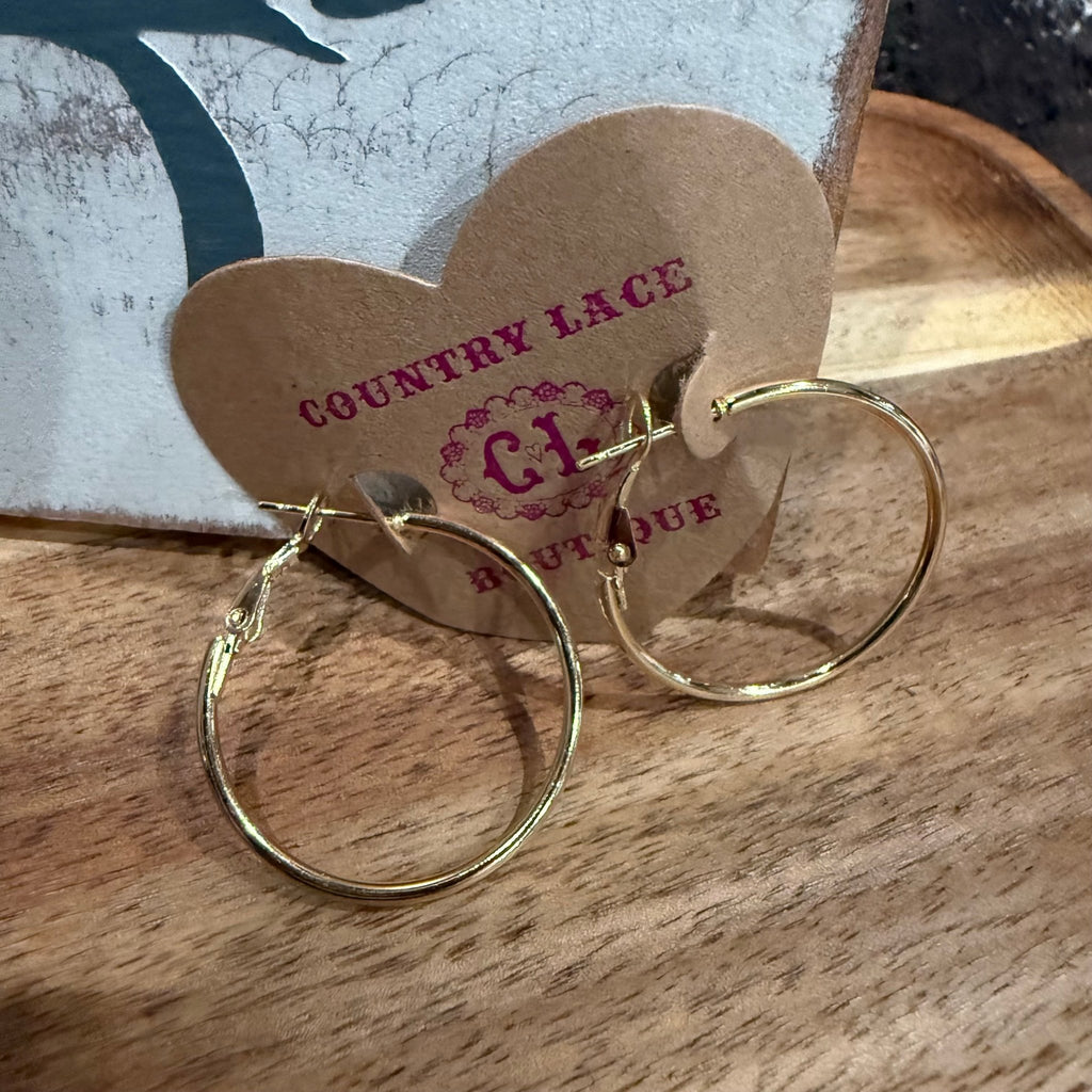 All day Gold Hoop Fashion Earrings - Country Lace Boutique