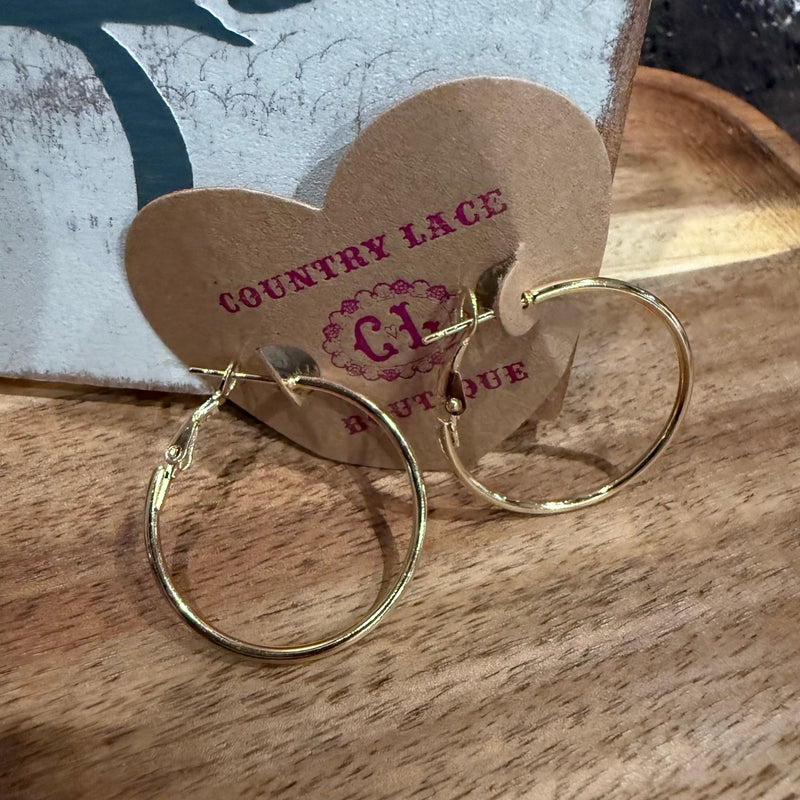 All day Gold Hoop Fashion Earrings - Country Lace Boutique