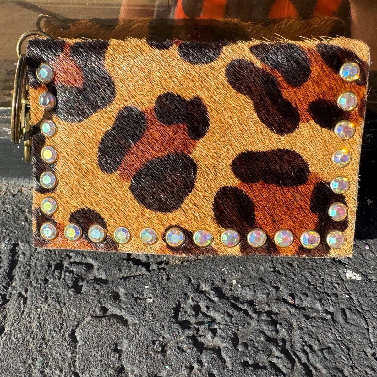 Animal Print and Crystal Holder Wallet - Country Lace Boutique