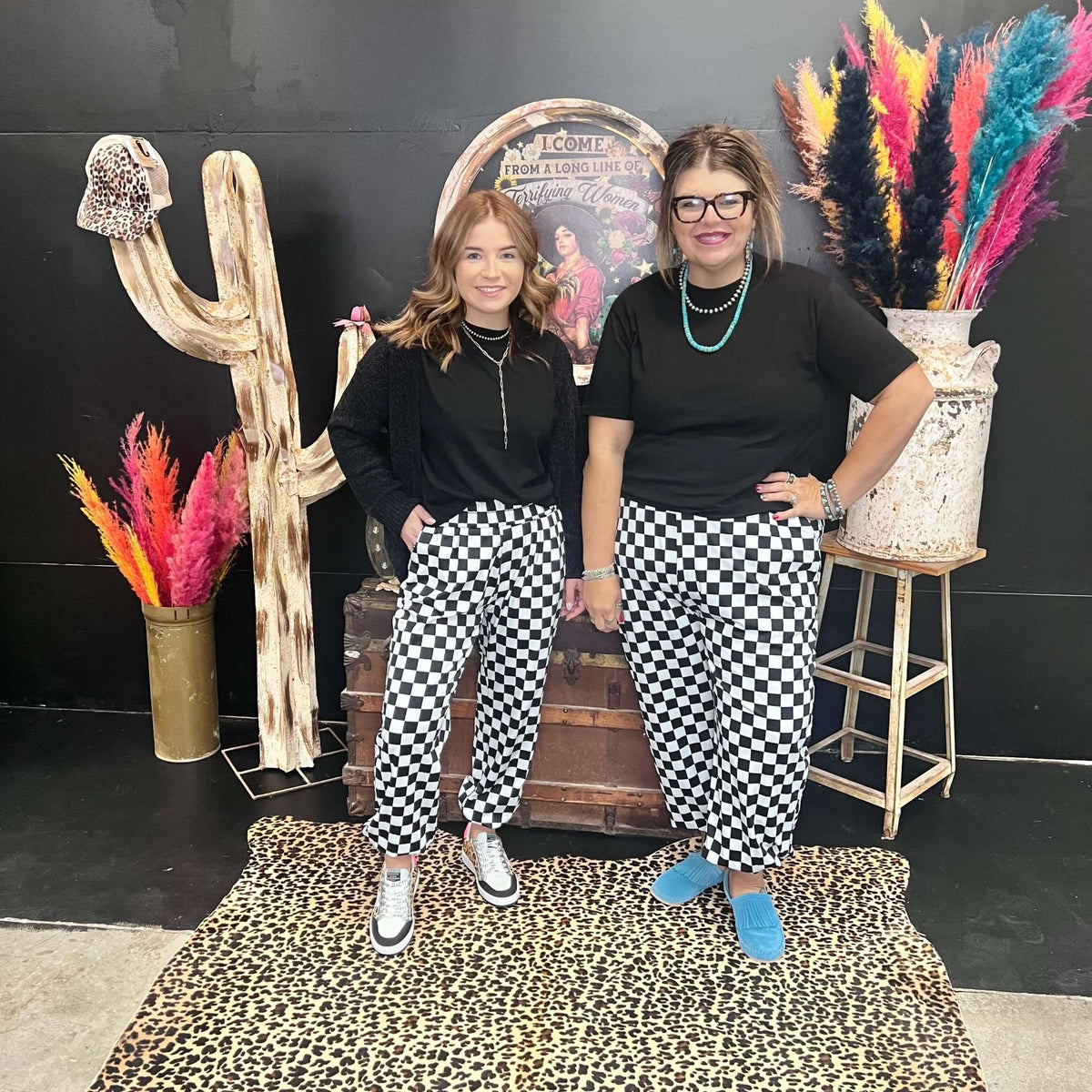Around The Track Checkered Joggers - Country Lace Boutique