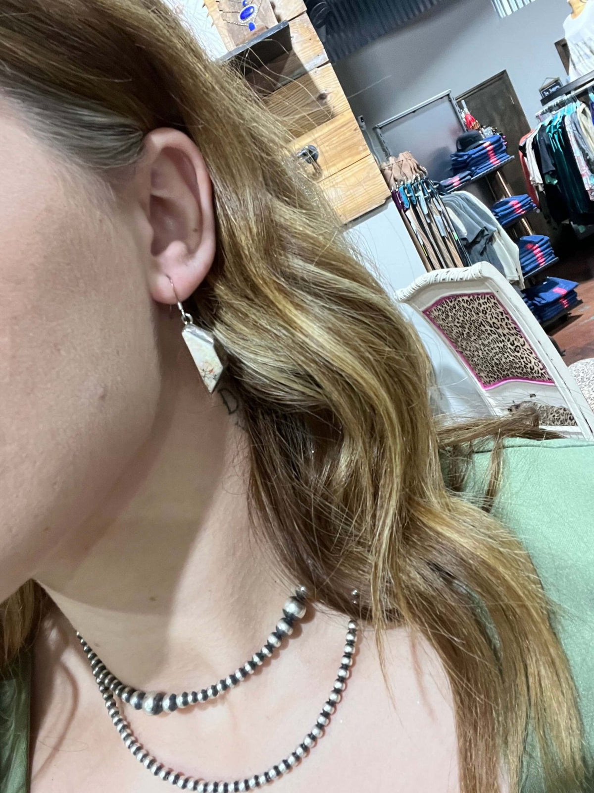 Australian Opal Dangle Sterling Silver Earring - Country Lace Boutique