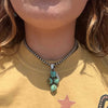 Authentic 4 Stone Turquoise Sterling Silver Pendant for Necklace - Country Lace Boutique