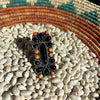 Authentic Black Onyx & Orange Spiny Sterling Silver Adjustable Ring - Country Lace Boutique