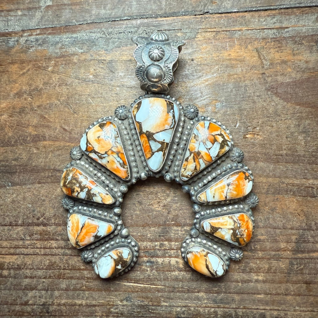 Authentic Orange Spiny Naja Sterling Silver Pendant for Necklace - Country Lace Boutique