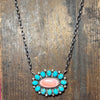 Authentic Turquoise & Pink Conch Cluster Sterling Silver Necklace - Country Lace Boutique